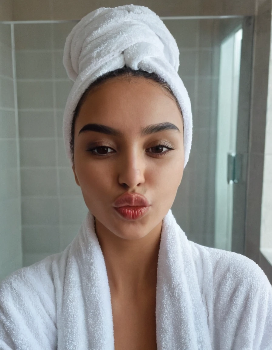 photograph dlips, a 18-years-old girl wearing a body towel wrap looking at viewer, selfie, bathroom, head and shoulders photo, seductive, naughty face, cute, adorable, 50mm . cinematic 4k epic detailed 4k epic detailed photograph shot on kodak detailed cinematic hbo dark moody, 35mm photo, grainy, vignette, vintage, Kodachrome, Lomography, stained, highly detailed, found footage, dlips, a 18-years-old girl wearing a body towel wrap looking at viewer, selfie, bathroom, head and shoulders photo, seductive, naughty face, cute, adorable, pretty, detailed, dramatic light, gorgeous background, highly distinguished, rich deep colors, scenic full color, cool awesome, best, romantic, sharp focus, great composition, elegant, professional