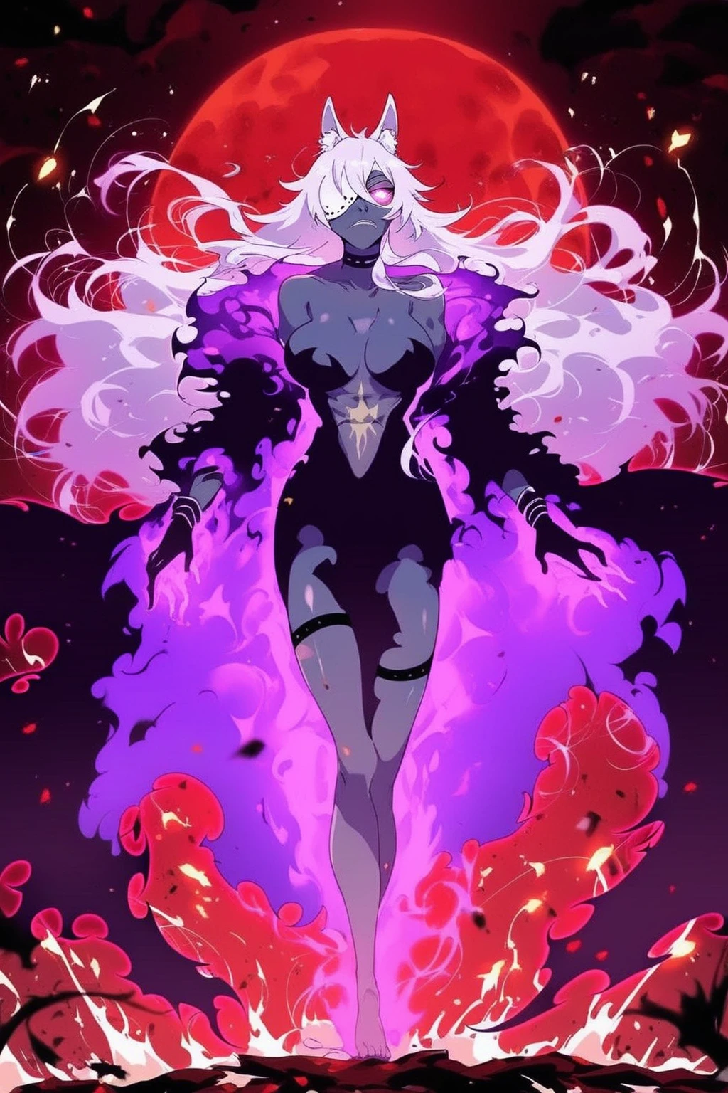 score_9, score_8_up, score_7_up, score_6_up, score_5_up, score_4_up, masterpiece, high quality, full body, purple and black, 1character, solo, facing viewer, portrait, looking at viewer, detailed face, black and purple colored, <lora:AriseV2:0.8> Arise, shadow, glowing, aura, shadow_soldier, glowing eyes, ghost, purple skin, black skin, glowing skin, aura skin, purple eyes <lora:mushoku_ghislaine:1.1> enialsihgpnxl, ghislaine dedoldia