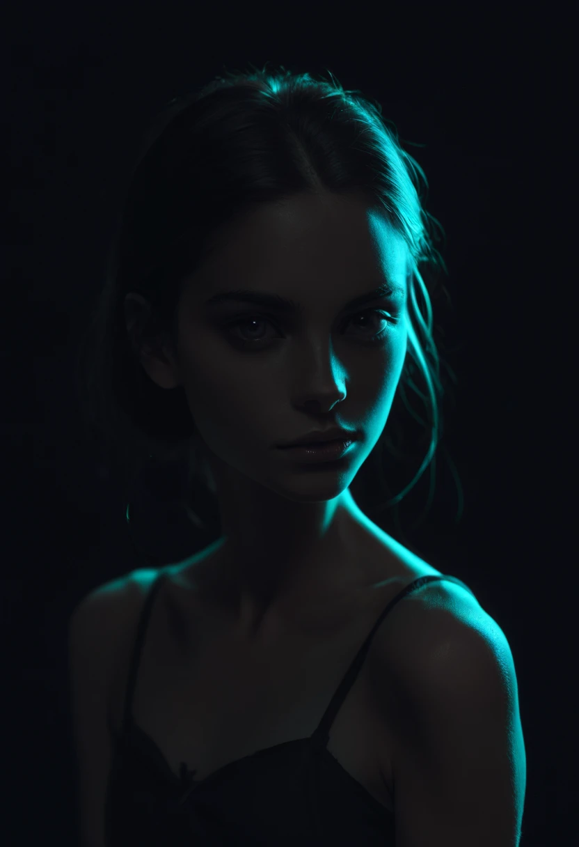 score_9, score_8_up, score_7_up, score_6_up, DRKDL, low key, dramatic lighting, dark theme, 1girl, solo, young, , photorealistic