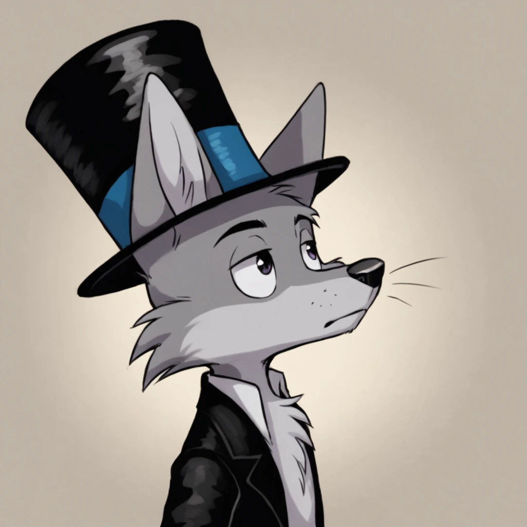 score_9, score_8_up, score_7_up, BREAK
, <lora:ozy_and_millie_pony:0.8>,
ozyandmillie,ozy,1boy,solo,furry,portrait,colored,top hat,gray fur