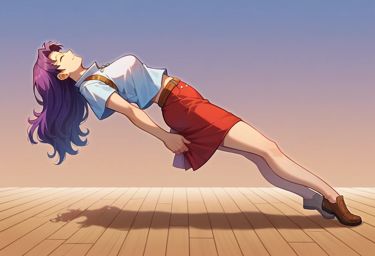 score_9,score_8_up, score_7_up, source_anime, catalepsy, 1girl, solo, sole_female, misato_katsuragi, side view,closed eyes, raised_leg<lora:Catalepsy_-_Hypnosis_-_Pony:0.8>