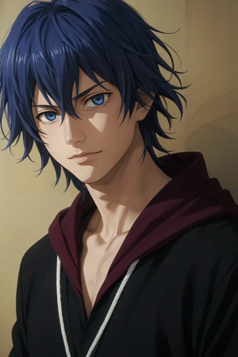 score_9, score_8_up, score_7_up, source_anime, rating_safe, , (realistic:0.6), , , 1boy, solo, male focus, <lora:ayato_kirishima_pony:0.76>, ayato_kirishima, blue hair, blue eyes, hair between eyes, , , , , <lora:sdxl_lightning_8step_lora:1>