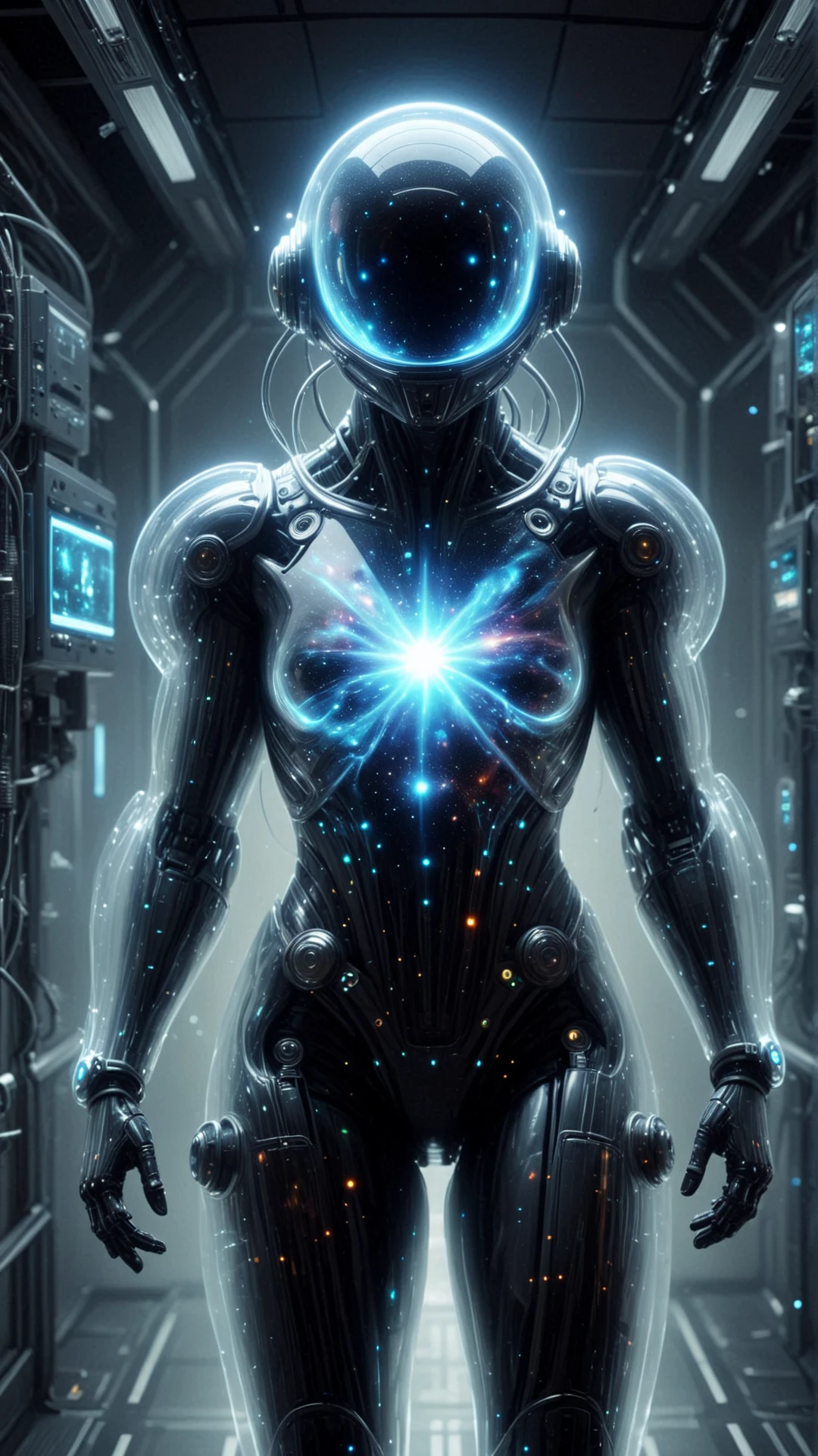 <lora:CosmicStyleSDXL:1.2>CosmicStyle (Space heist, High tech gadgets, Alien thieves, Robotic security, Holographic maps, Glowing neon lights, Galactic museum, Futuristic technology, Sleek spacesuits, Lights and shadows, High stakes, Suspenseful, Action packed, Dramatic, High contrast, Cyberpunk, Glowing holograms, Galactic vault, Intergalactic artifacts, Glowing orbs, Shimmering stars, Glowing control panels, Steel surfaces, Reflective visors, Space setting, Intricate security systems:0.5), see-through, transparent