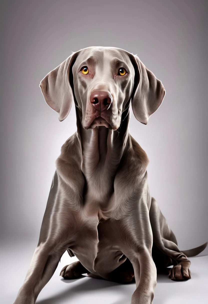 super realistic image ultra quality and super high resolution and sharp focus, photorealistic Weimaraner dog style, dynamic poses