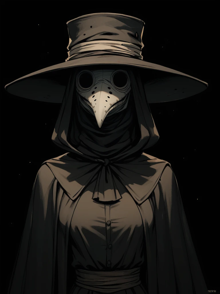 <lora:PlagueDoctor-000008:1> plague doctor, pl@gu3, 1girl, mask, black eyesockets, black eyes,
skinny,hat, black background,, score_9, score_8_up, score_7_up, score_6_up, score_5_up, score_4_up, BREAK