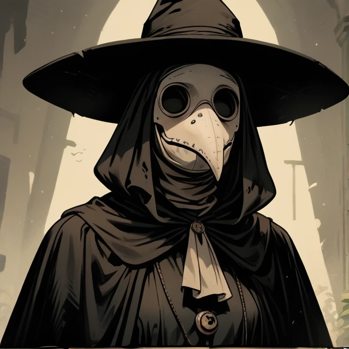 <lora:fl4ttr1p3XLP:0.5> fl4ttr1p,
<lora:PlagueDoctor-000008:0.7> plague doctor, pl@gu3,mask, black eyesockets, black eyes,  hat,, score_9, score_8_up, score_7_up, score_6_up, score_5_up, score_4_up, BREAK