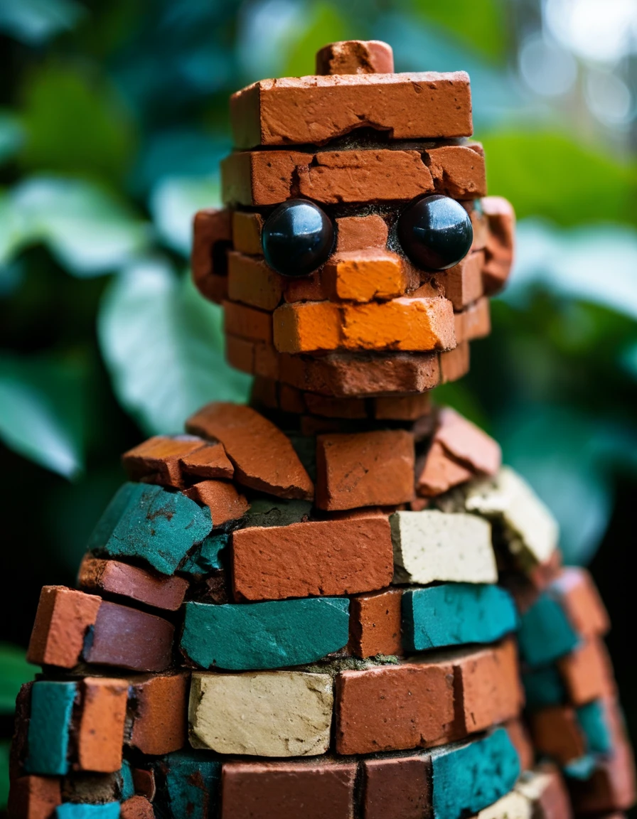 made out of bricks, RAW photo, Wooper, it is wearing a Thobe, Kodak UltraMax 400, 50mm, photography, photorealism, ral-brks <lora:ral-brks-sdxl:0.8>, dynamic cinematic color, imposing, shiny, dynamic dramatic composition, positive emotional, professional fine composition, creative, colorful, fine polished