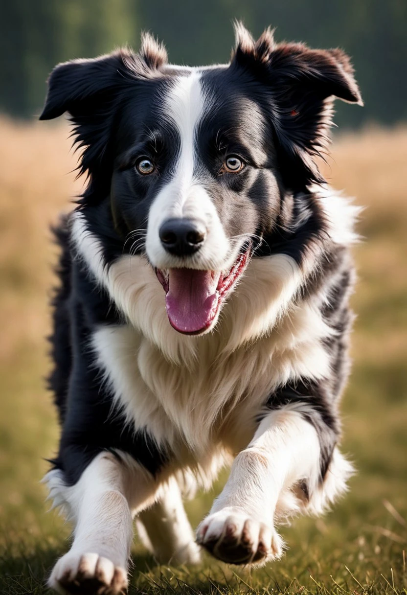 super realistic image ultra quality and super high resolution and sharp focus, photorealistic style of Border Collie dog, dynamic poses