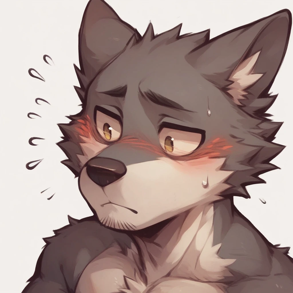 score_9_up, score_8_up, score_7_up, source_furry, furry, Flunky, 1boy, solo, blush, shy, bedroom