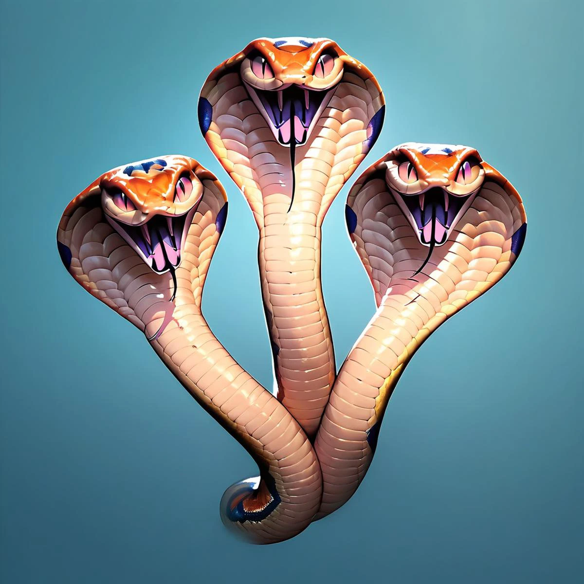 score_9, score_8_up, score_7_up, score_6_up, score_5_up, score_4_up, 3heads, three-headed, snake, 1girl