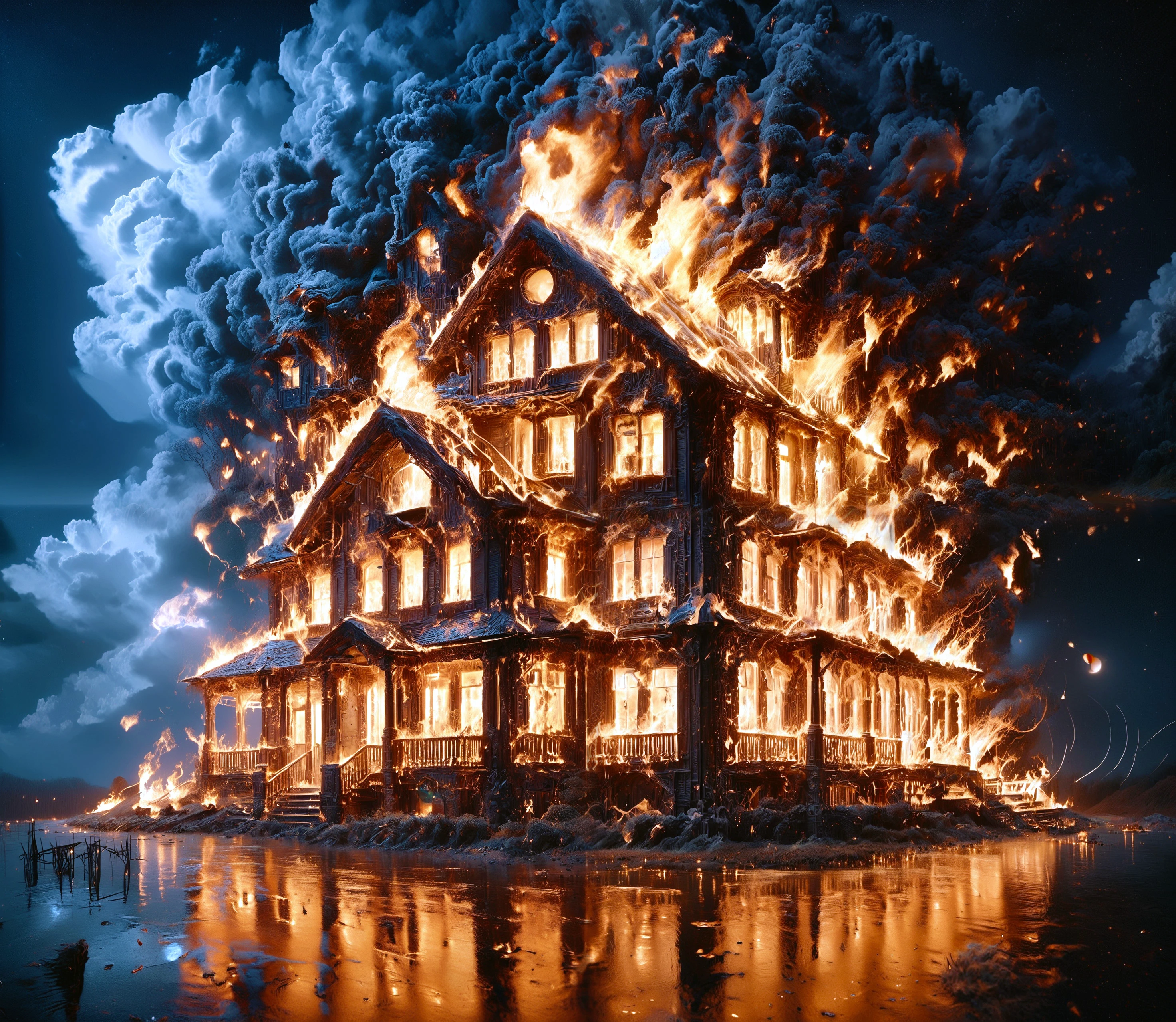 score_9, score_8_up, score_7_up,

f1r3, a historic house is made entirely of fire, 

clouds, night, stormy, clouds, reflection, 