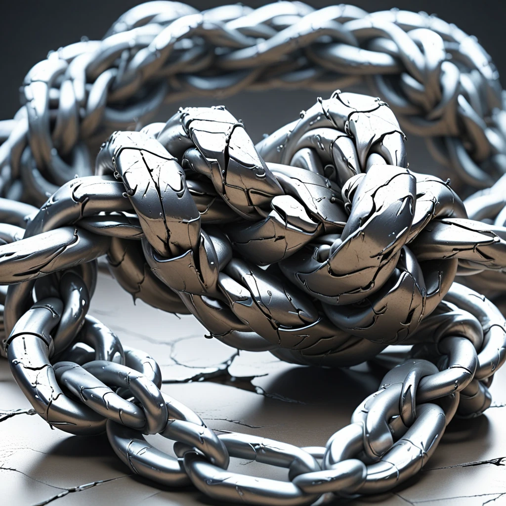 chain, 1girl, white background, depth of field, monster, no humans, wire, still life, crack, blurry, nude