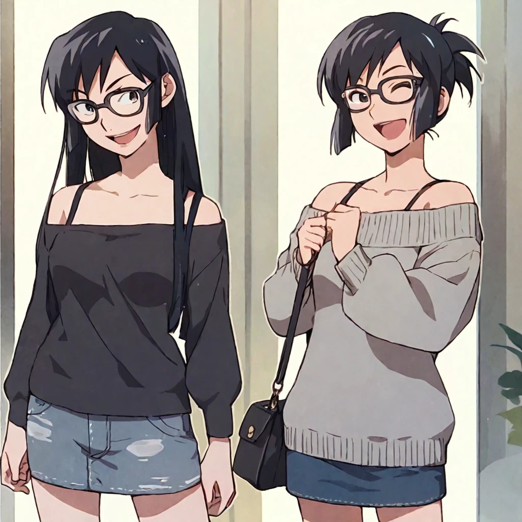 an image of rin sawamura,navel,long black hair,rin sawamura with glasses showing off her naked body to the camera,:d smile,open mouth
<lora:RinSawamura_pony_join77:1> HDA_CableKnitXL, score_9, score_6_up, score_7_up