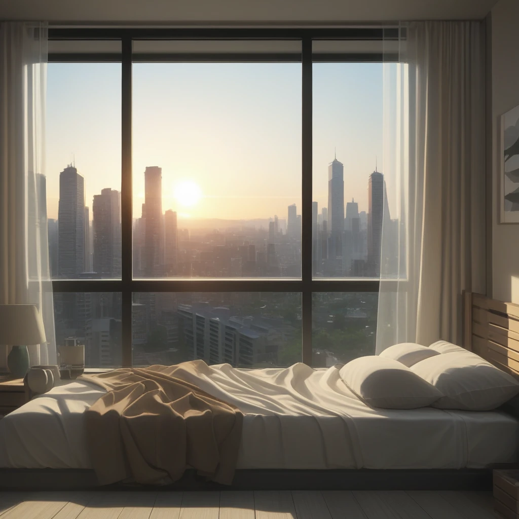 score_9, score_8_up, score_7_up, score_6_up, score_5_up, score_4_up, zPDXL2,source_anime,rating_questionable, 1person, morning, god rays <lora:Modern_Apartment:0.8> 4partment, indoors, window, scenery, cityscape