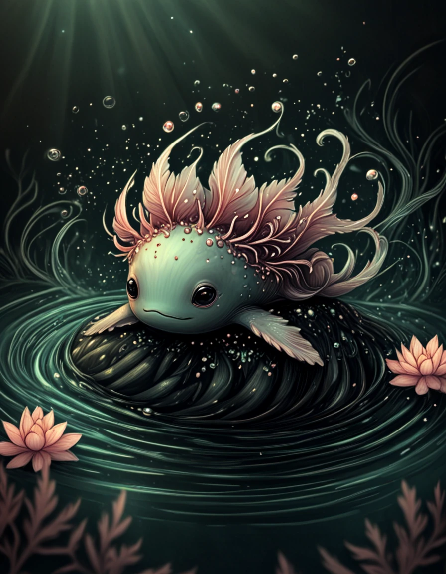 novuschroma12 style axolotl swimming  <lora:sdxl_lightning_8step_lora:1>  <lora:novuschroma12 style_2:1.45>