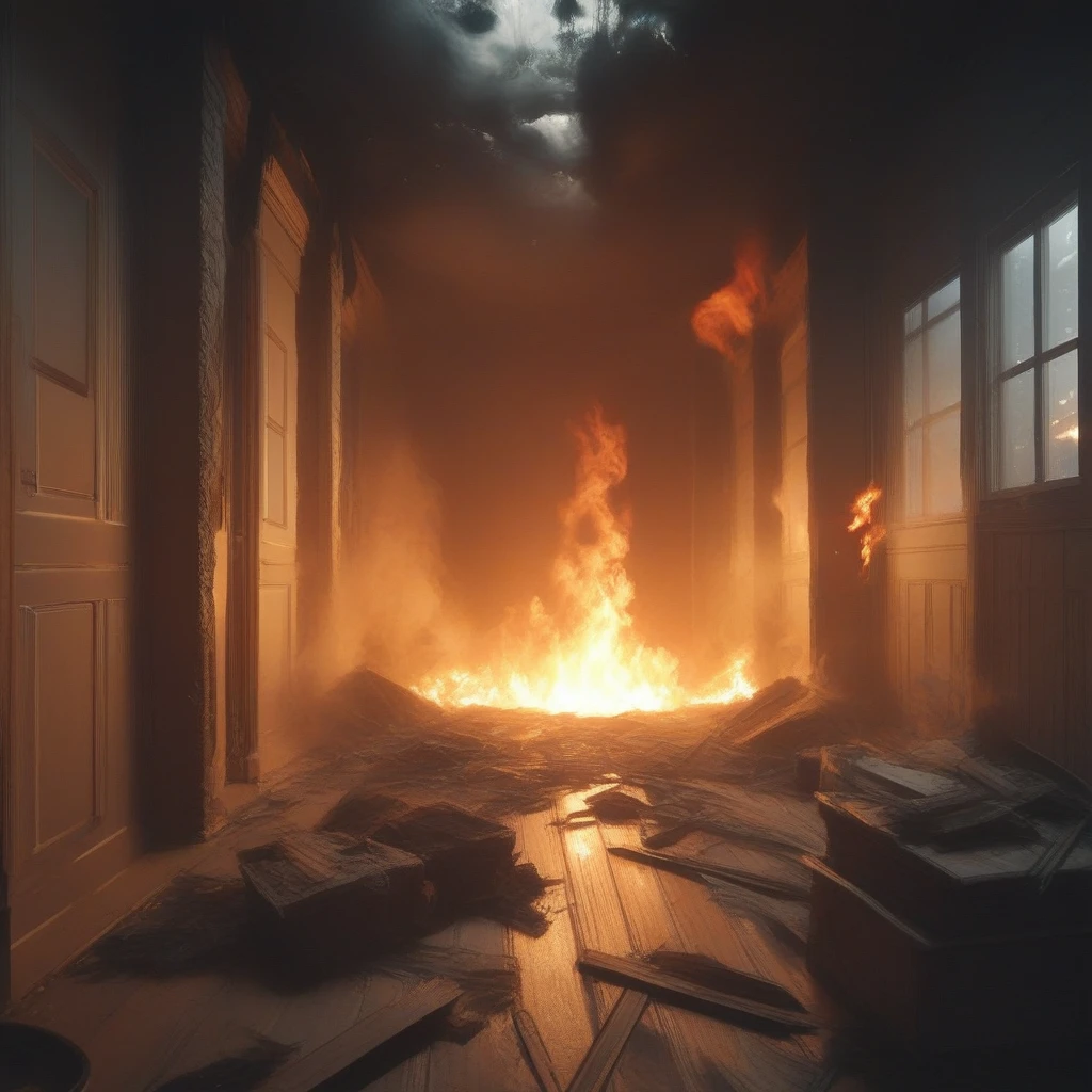 score_9, score_8_up, score_7_up, score_6_up, score_5_up, score_4_up, zPDXL2,source_anime,rating_questionable, <lora:Burning_Building:0.8> burn1ngbuild, fire,interior, smoke, indoors