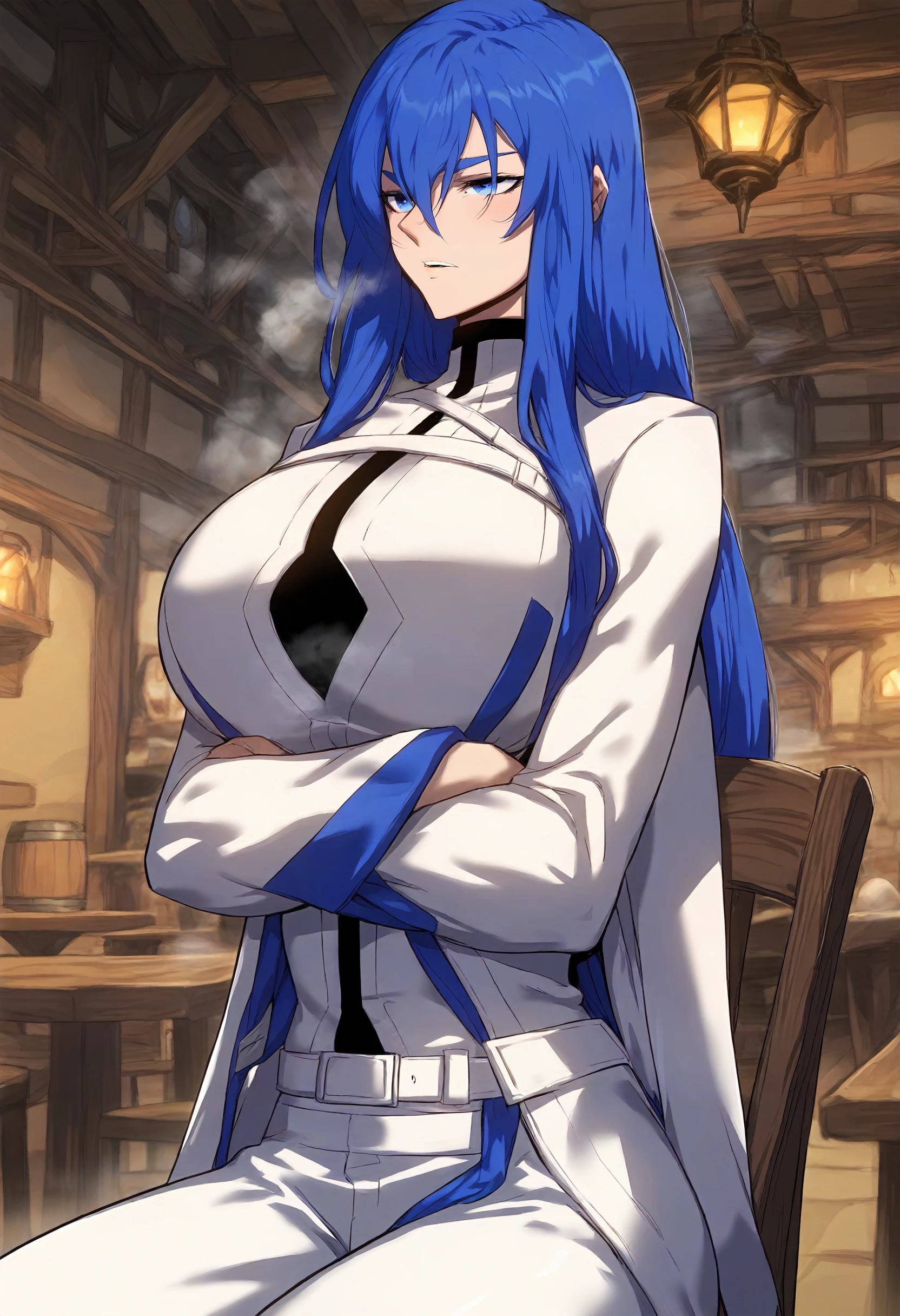 (masterpiece, best quality) ,(high resolution,weak outline),(textile shading) ,BREAK ((1girl)), BREAK (breast cleavage), ((visible nude nipples)), ((large breasts:1.5)), BREAK ((beautiful eyes, blue eyes)), BREAK (twin braids), long hair, ((blue hair)) ,BREAK((little smile)), BREAK (((nude body))),BREAK ((looking_at_viewer)), BREAK ((sitting on a bench, near a house in the countryside background)), ((full body shot)), (((correct anatomy:1.6))), ((pov)),