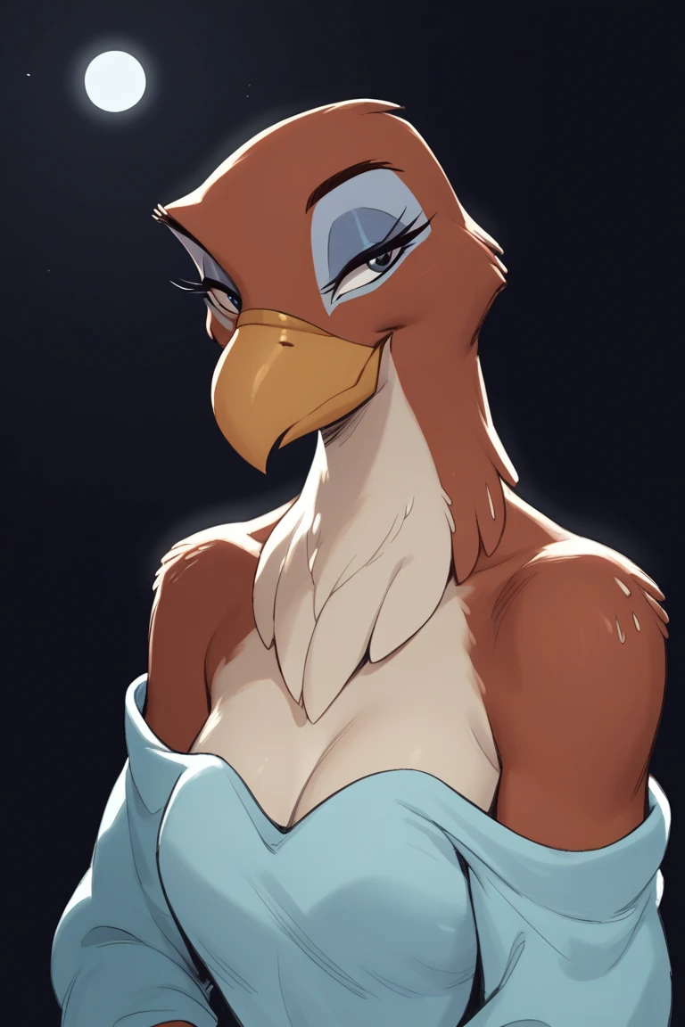 anthro puffin, female, headshot, portrait, beak, custom-made, roman city, Full shot,