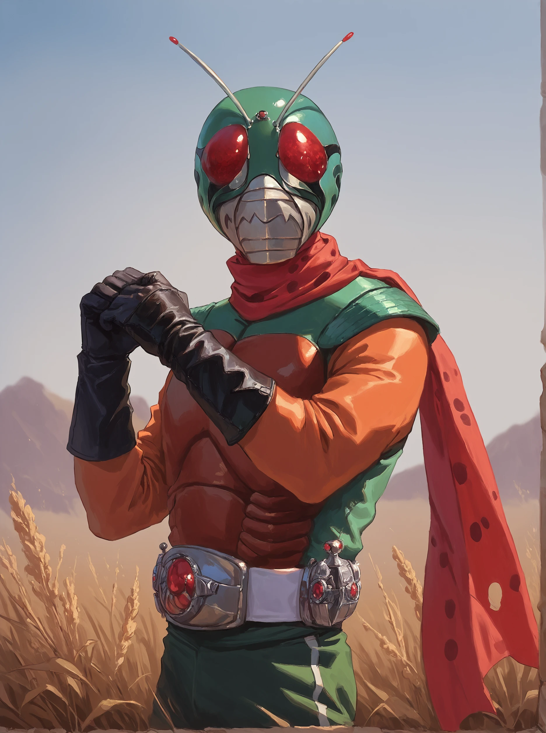 score_9, score_8_up, score_7_up, masterpiece, source_realistic, antennae, 1boy, male focus, solo, scarf, gloves, belt, kamen rider, antennae, 1boy, male focus, solo, scarf, gloves, belt, skyrider1, outdoor, <lora:sn0wStyle:1> <lora:HKHorrorXL:1>,    <lora:Skyrider_1979:1>