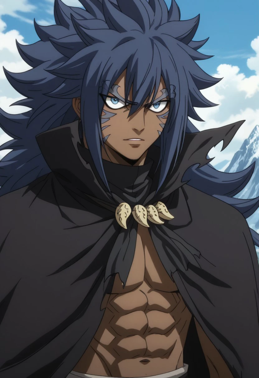 score_9, score_8_up, score_7_up, source_anime, rating_safe, AcnologiaFT, 1boy, male focus, anime screencap, black Acnologia cloak,