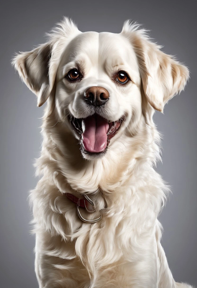 super realistic image ultra quality and super high resolution and sharp focus, photorealistic style of bolonka dog dynamic pose, cheerful and friendly, playful, funny