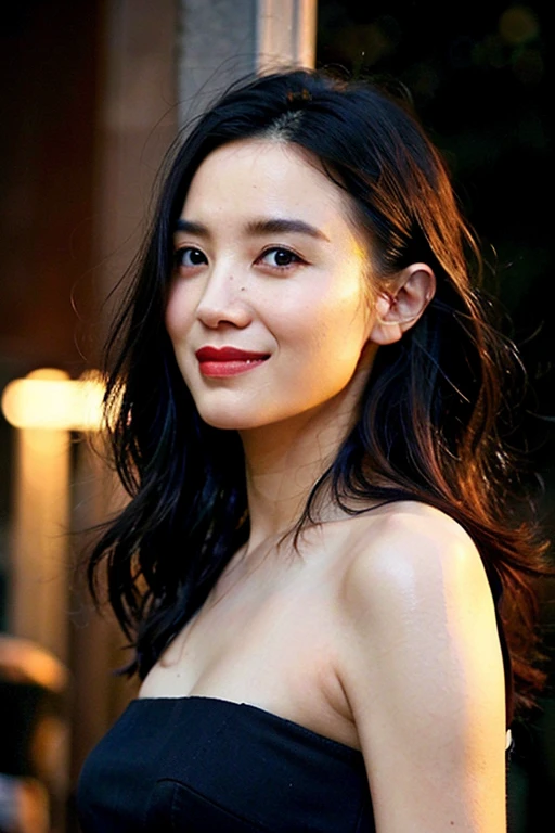 1girl wearing a dress,(in london city:1.2),(RAW photo, best quality), (realistic, photo-realistic:1.4), masterpiece, an extremely delicate and beautiful, extremely detailed, 2k wallpaper, Amazing, finely detail, extremely detailed CG unity 8k wallpaper, ultra-detailed, highres, soft light, beautiful detailed girl, extremely detailed eyes and face, beautiful detailed nose, beautiful detailed eyes,cinematic lighting,perfect anatomy,(slim body:1.3),long hair,(black hair:1.2),city lights at night,smiling