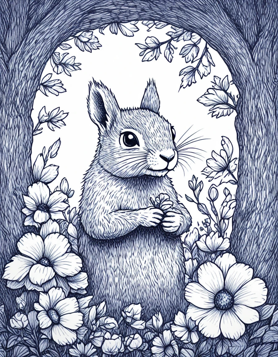 novuschroma42 style ballpoint pen drawing of squirrel sheep with flowers <lora:novuschroma42 style_blue:1> <lora:sdxl_lightning_8step_lora:1>