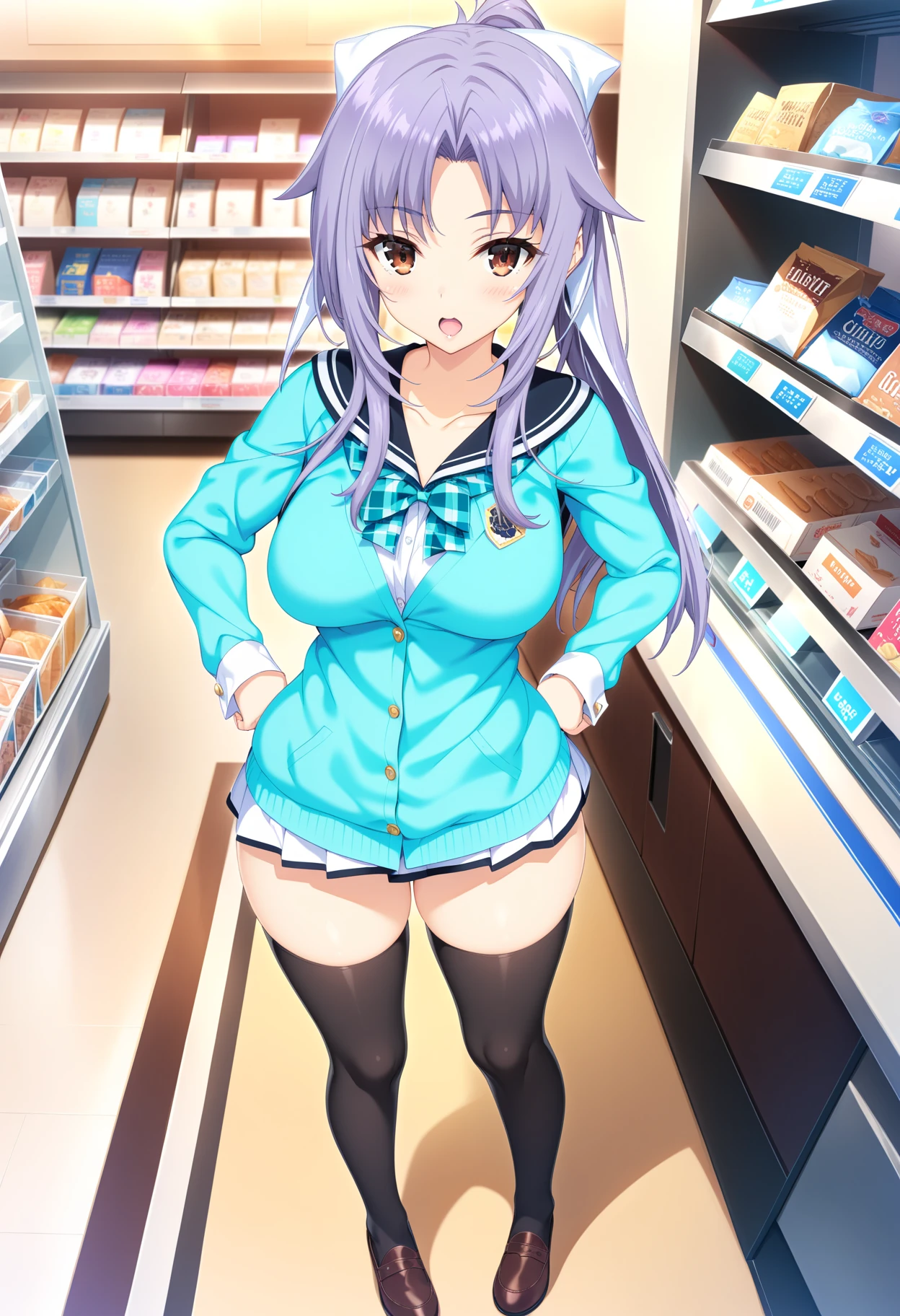 1girl,solo, Browsing Caution, furuderika, Long Hair, Purple eyes, Blue Hair, Blunt bangs, nsfw , large breasts, nipple, Walking, ShoppingMall, frozen, (Sweating profusely, Love juice, Wet Woman, female ejaculation), crying,  Naked, blind ,Temptation, Blank look, empty eyes,  , Peeing, lactation, projectile lactation , sad, thunderstorm