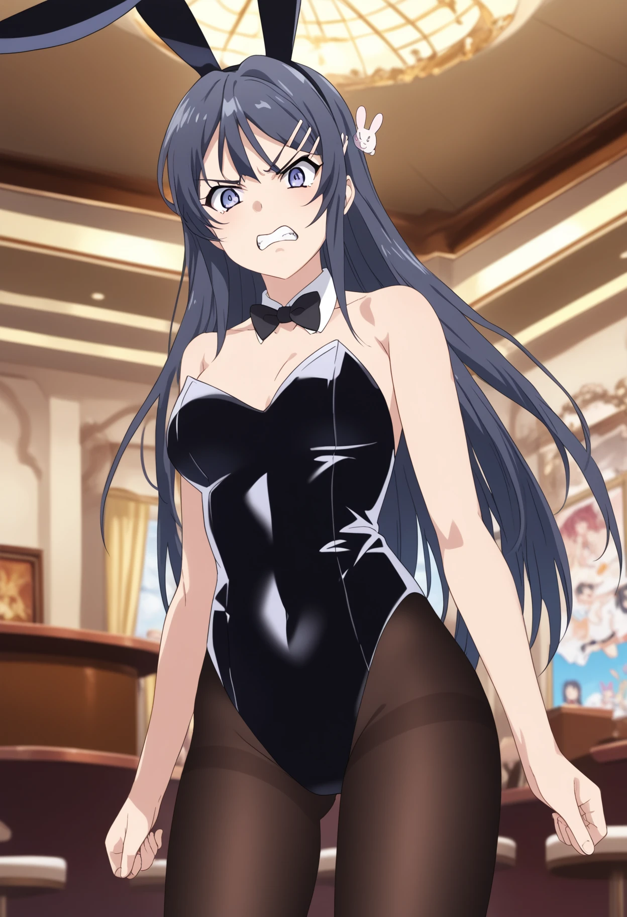 Ultra HD CGI animation 8k, Very detailed, Digital Art Painting, 1 girl, Pink Lips, Shiny, Happy, smile, Looking at the audience, Blunt bangs, Princess cut bangs, Black Hair, Long Hair,(sparkly dress, shiny dress),(Cowboy Shot:1.2),