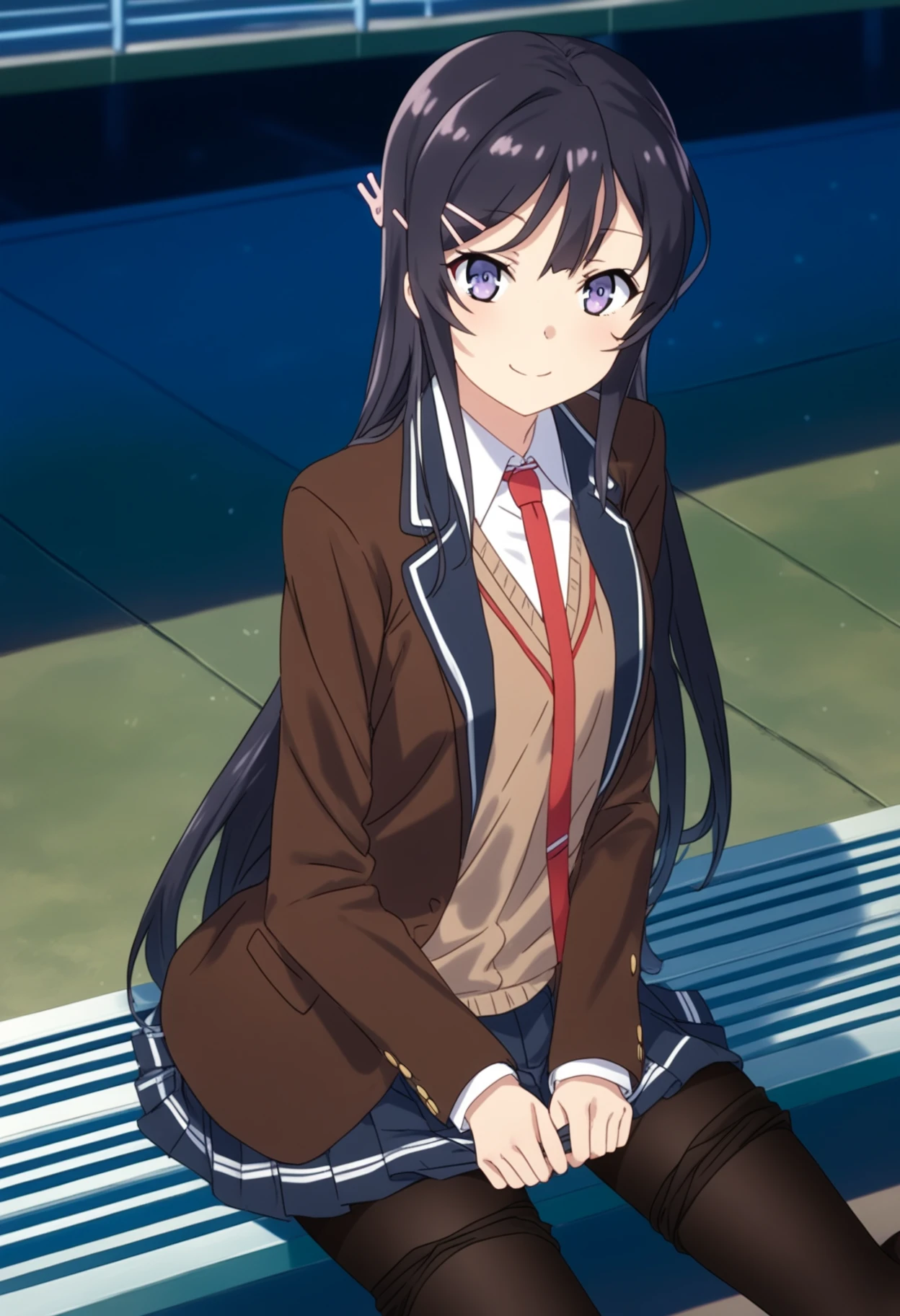 score_9, score_8_up, score_7_up, source_anime, rating_explicit,
BREAK
1girl, solo, <lora:sMai:0.8>, sakurajima mai, pantyhose, smile, hairclip, necktie, pantyhose pull, school uniform, red necktie, sitting, blazer, clothes pull, brown jacket, black pantyhose,