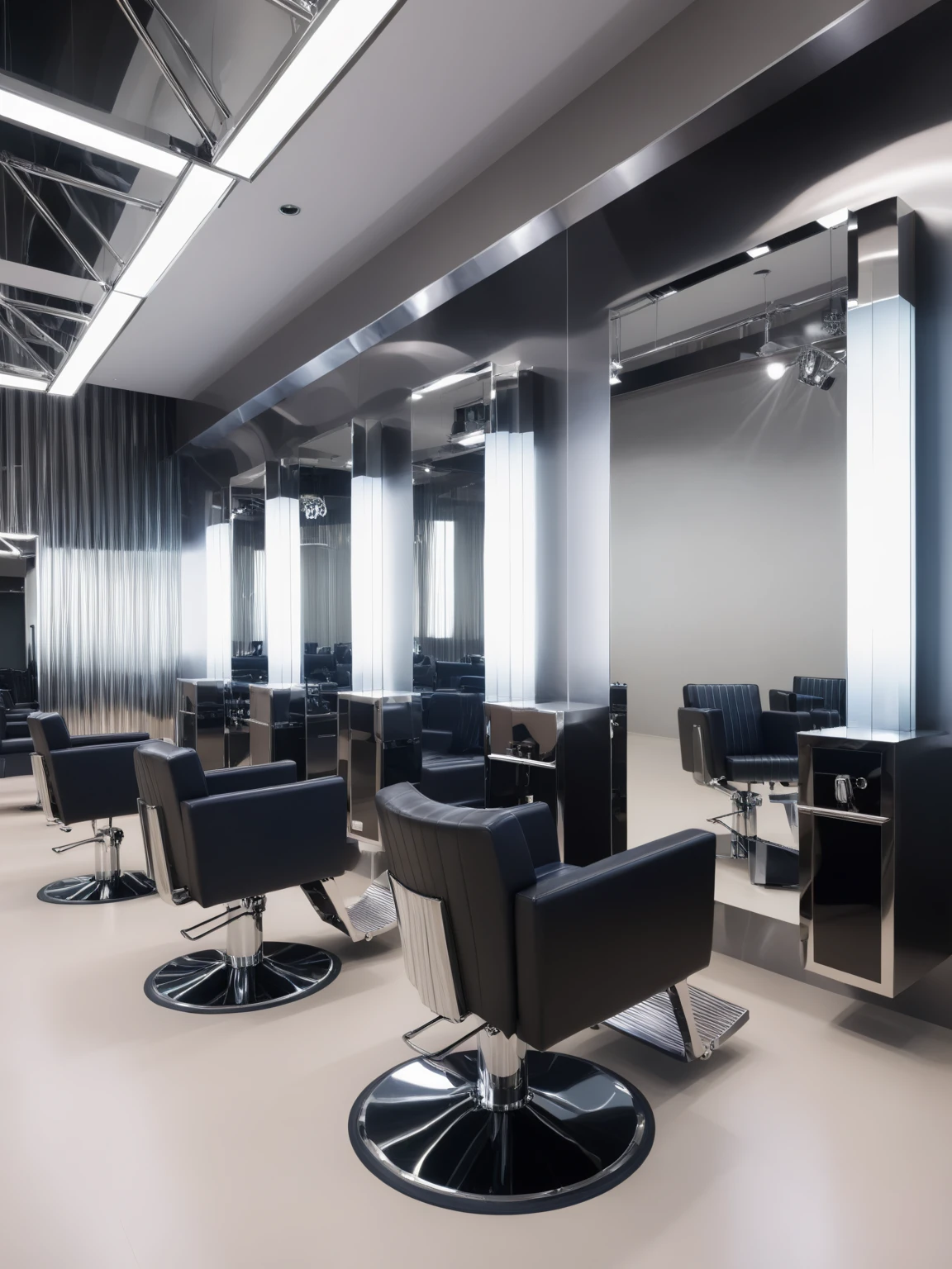 <lora:JJsBarbershop_XL:1>,((Barbershop)),  indoor,  chair, mirror, (masterpiece),(high quality), best quality, (realistic), , soft lighting, ceiling light,seats,highly detailed, no humans. 35mm photograph,no humans,  reflection, stainless,