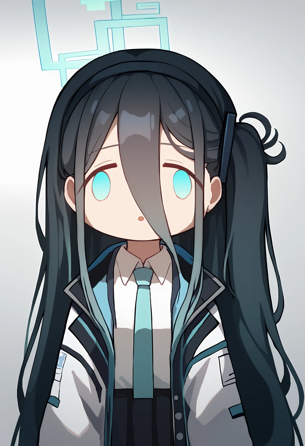 score_9, score_7_up, facefx, empty eyes, open mouth, chibi, meme, solo, portrait, aris, flat chest, long hair, black hair, halo,  aris main, one side up, hair between eyes, white jacket, collared shirt, pleated skirt, black hairband, open jacket, blue necktie,
<segment:yolo-AnzhcFaceseg640v2y8n.pt,0.3,0.3>