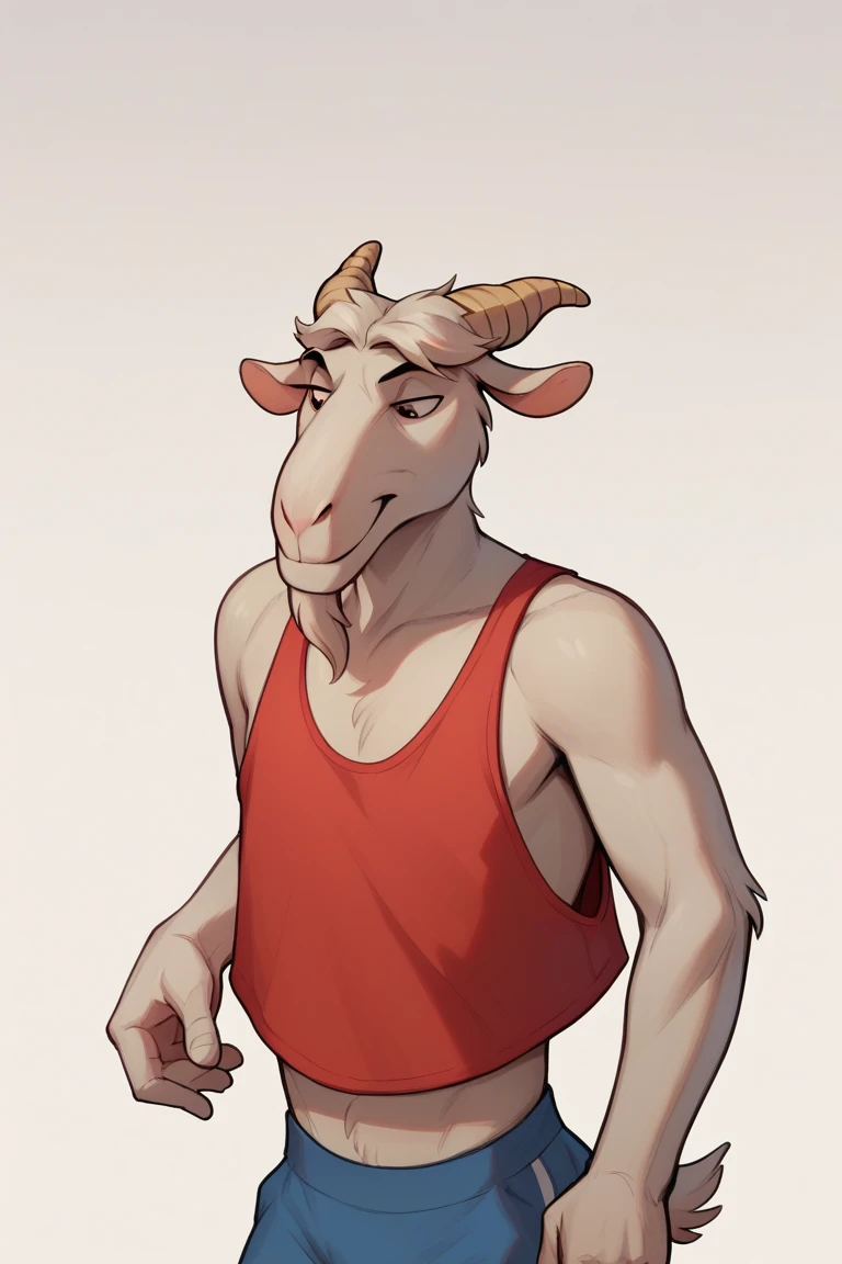 man with goat head and legs with erect penis
