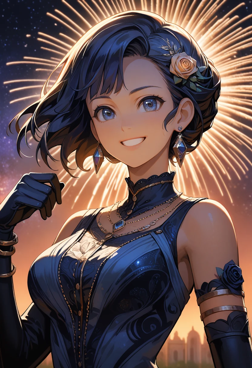 (semirealistic:0.5) (Quasarcake:0.7) (Ssambatea:0.5) wallpaper 4k 8k high-resolution upper-body Solo (1girl/Grackle) Ballroom-Gown modest-clothing elbow-gloves smile earrings bracelets Twilight-Galaxy-background rose-garden fireworks (Breasts:0.5)
absurdres highly-detailed best-quality masterpiece amazing-shading cinematic-lighting detailed-illustration