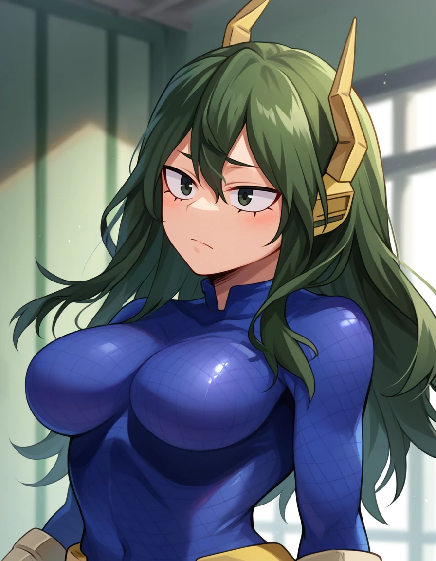 <lora:Setsuna:1>, setsuna, 1girl, solo, upper body, score_9, large breasts, body suit