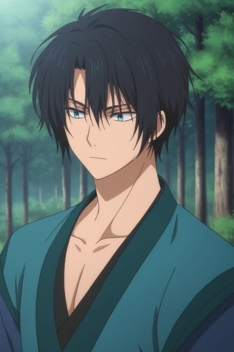 score_9, score_8_up, score_7_up, score_6_up, masterpiece, best quality, amazing quality, best aesthetic, absurdres, intricate details,
hak son, black hair, blue eyes, 1boy, male focus, solo, japanese clothes, forest, nature, fish, tree, anime coloring, upper body, holding, kimono, outdoors, collarbone<lora:EMS-452661-EMS:1.000000>