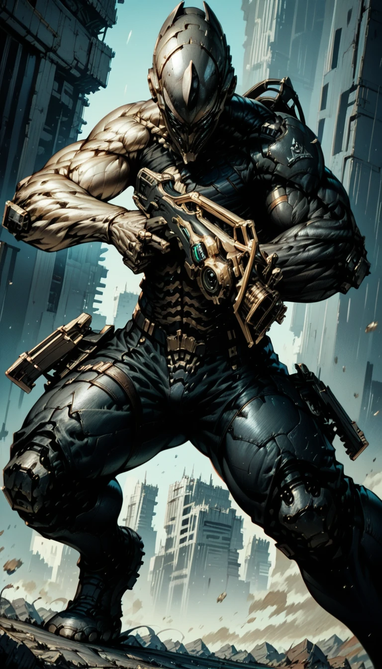 score_9, score_8_up, score_7_up, 1male, looking at viewer, full body shot, dynamic pose,  dynamic pose, in movement,  dark city, cityscape, detailed background,  from below,   fighting, combat stance, in combat, gun, shooting, shooting stance, 
w1rfram3, protoexcal,  helmet
<lora:Proto_Excalibur:1>,    
 <lora:BioPunky:1>