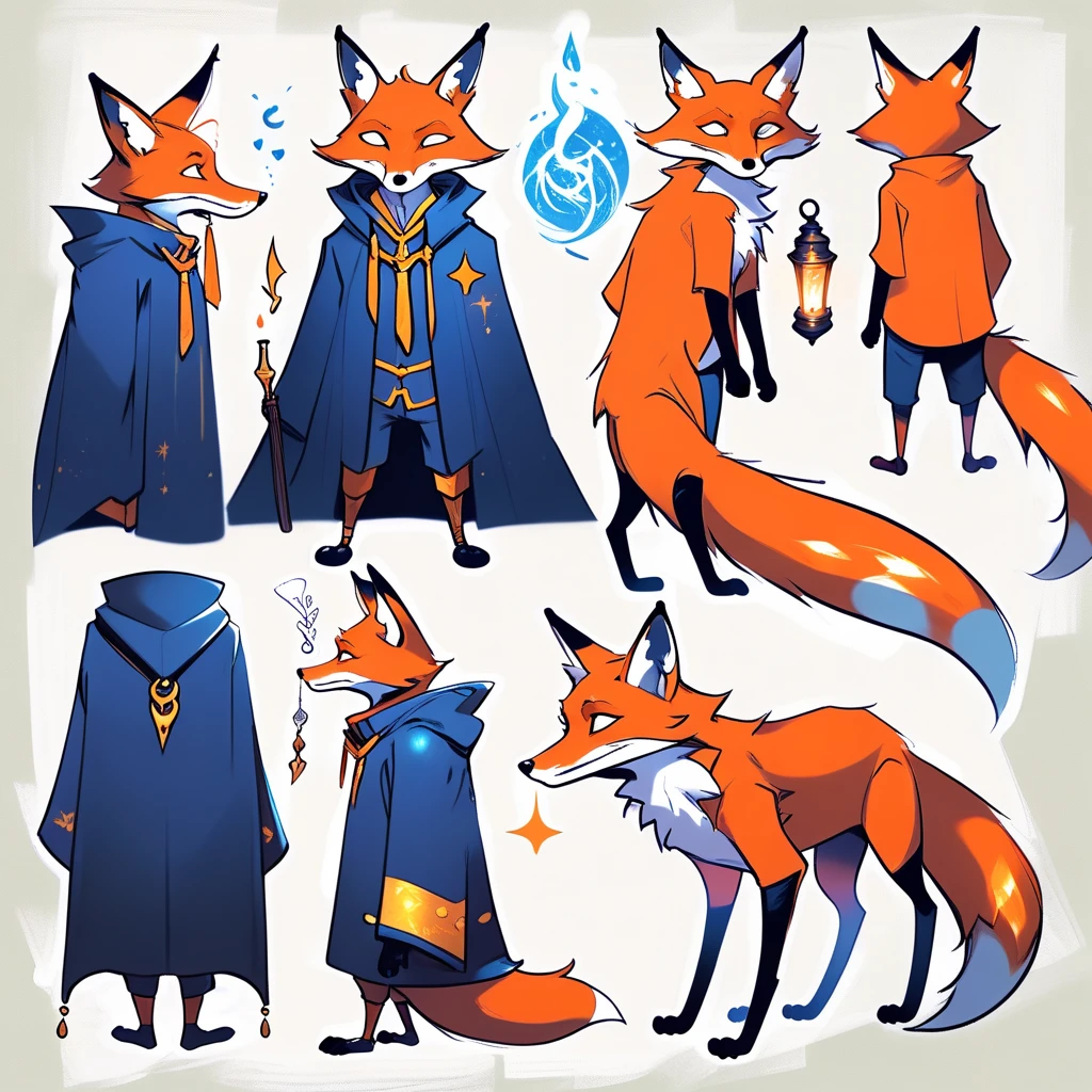 a fox dressed a a wizard, greg rutkowski