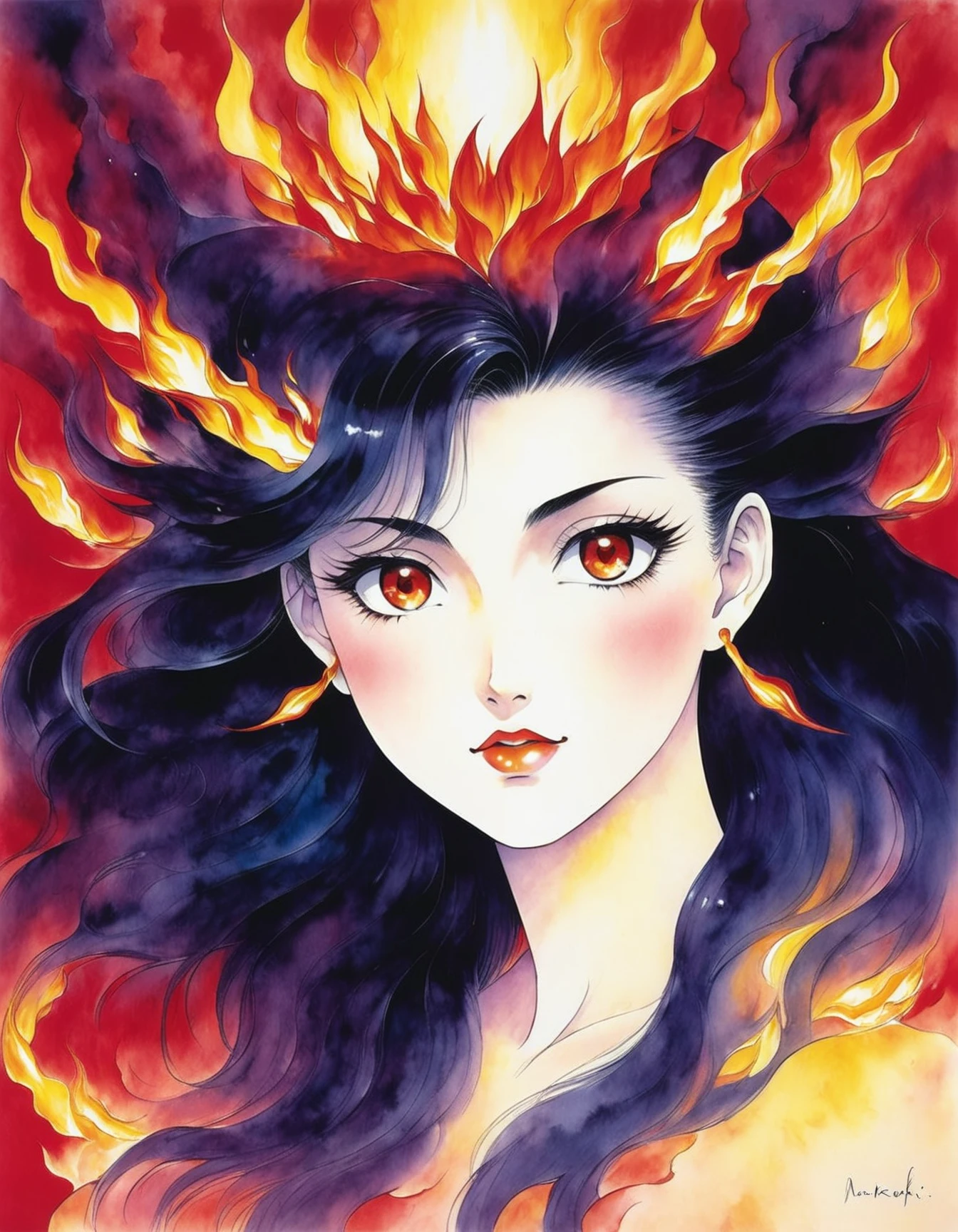 portrait, Magma elemental spirit. By artist Naoko Takeuchi