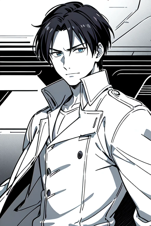 masterpiece, best quality, anime lineart, Roy Mustang