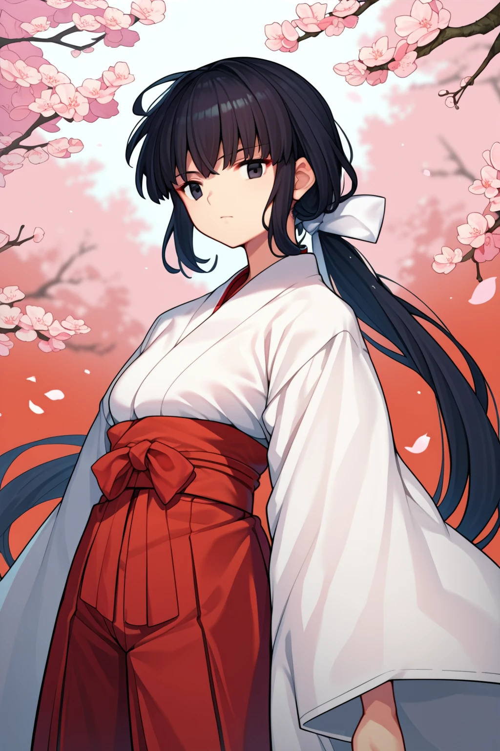 anime artwork,score_9,score_8_up,score_7_up,score_6_up,score_5_up,score_4_up,source_anime,1girl,kikyo, black eyes,black hair,japanese clothes, white kimono, wide sleeves,red hakama,
<lora:PersonalAmi_PonyXL:0.5> <lora:kikyo:1>