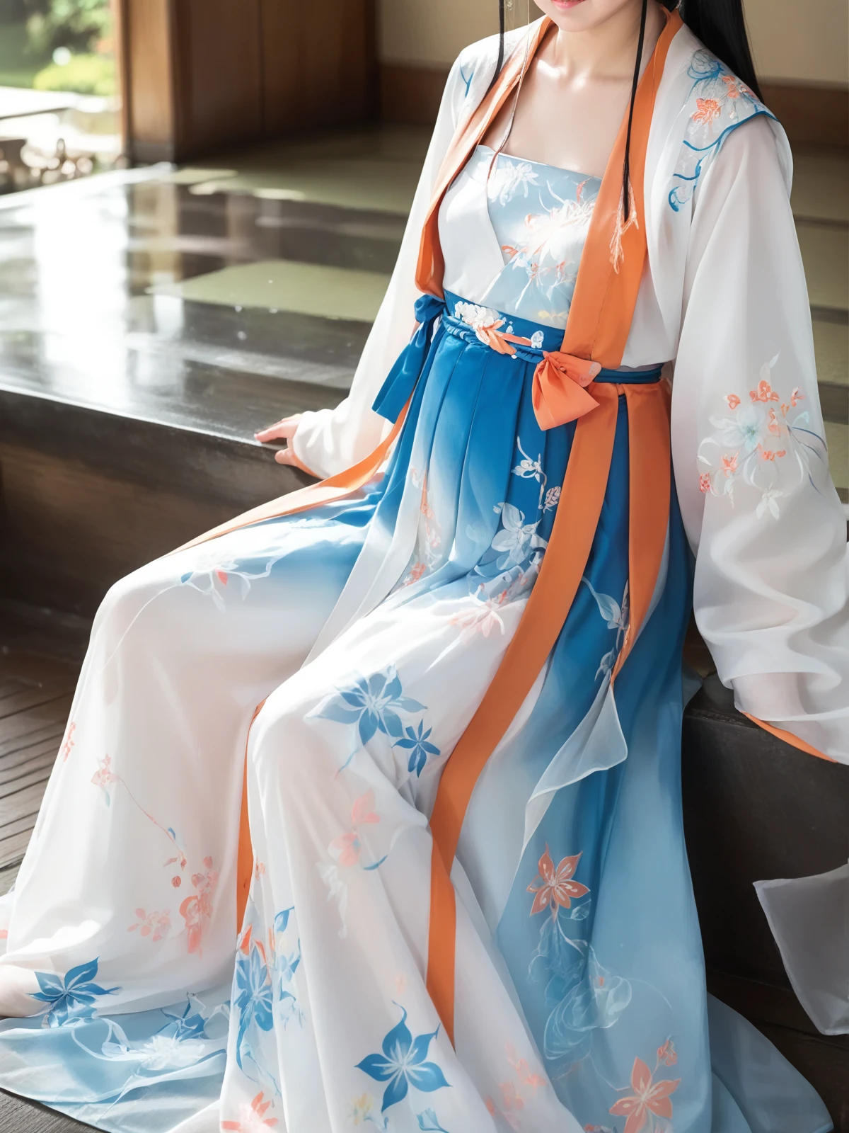 Print, best quality, masterpiece, long hair, small breasts, <lora:Ð¿Ð»Ð°ÑÑÑ:0.8>, (Hanfu_dress:1.2)