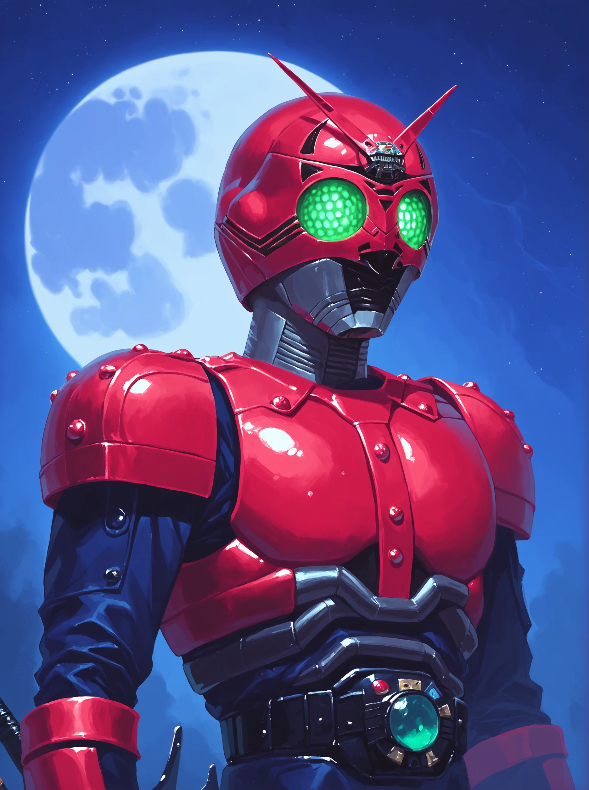 score_9, score_8_up, score_7_up, masterpiece, source_realistic,kamen rider, weapon, foggy, mist, moon, 1boy, solo, male focus, full moon, upper body, glowing eyes, red armor, outdoor,<lora:sn0wStyle:1> <lora:HKHorrorXL:1>,    <lora:Shadow_moon_Kamen_rider_black_1987:1>