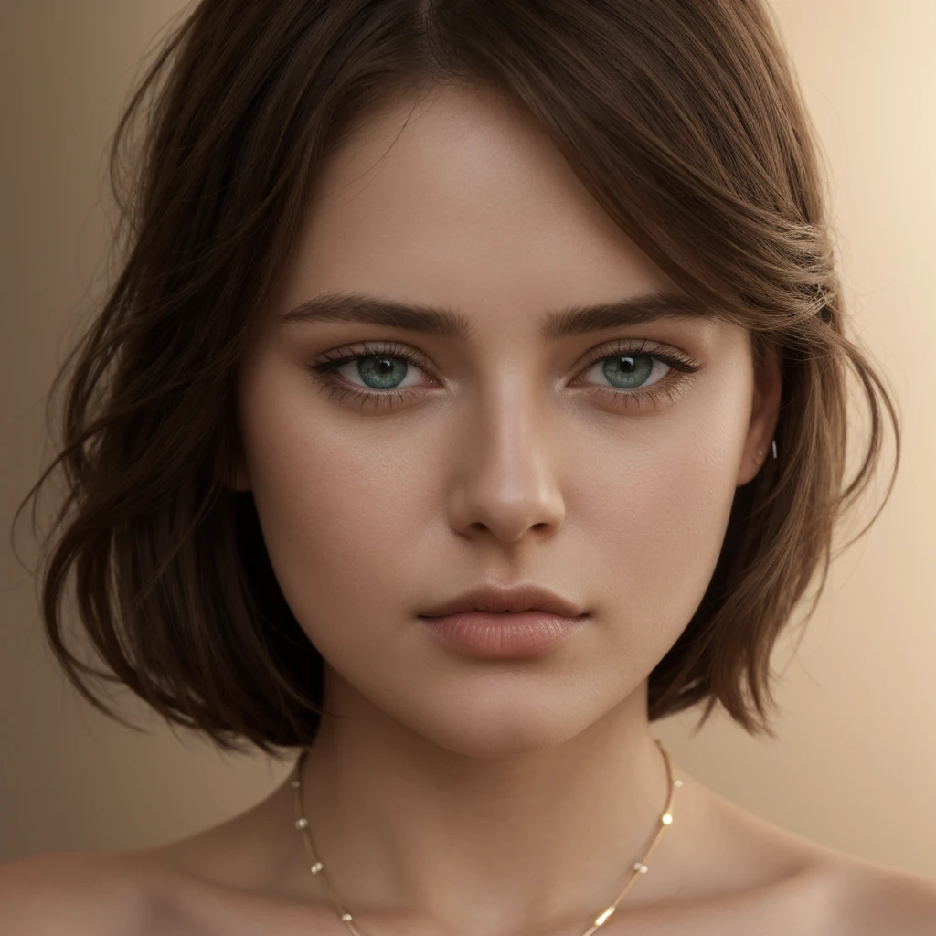 UHD, 4k, ultra detailed, cinematic, a photograph of  <lora:skin tone style SD1.5:1>
A cinematic Fair white skin tone shot of a woman with a necklace and a necklace with a flower, movie themed style, sharp, detailed, epic cinematic photorealism style, artistic creative style, dramatic cinematic light style, cinematic color style, skin tone style, Fair white skin tone style, 1girl, solo, looking at viewer, brown hair, shirt, brown eyes, jewelry, green eyes, white shirt, necklace, lips, eyelashes, portrait, close-up, brown background, realistic, blonde hair, closed mouth, photorealistic, closeup
, epic, beautiful lighting, inpsiring