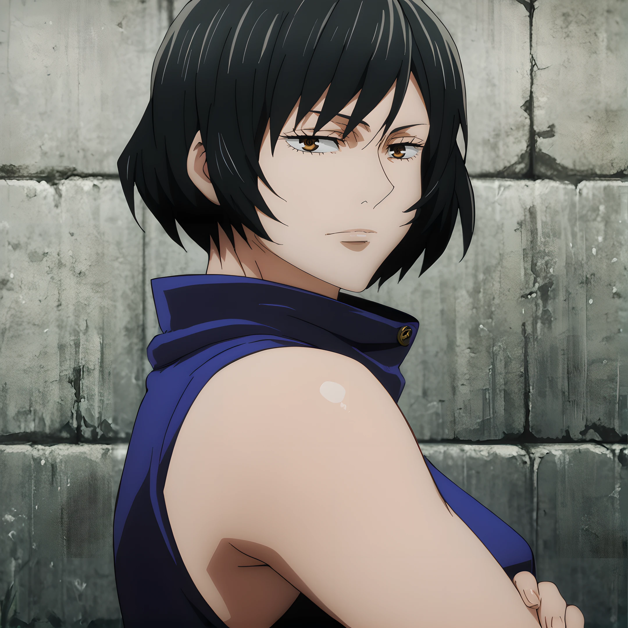 mai, solo, 1girl, short hair, black hair,dark brown eyes, looking at viewer, sleeveless, <lora:Mai_Zenin_-_Jujutsu_Kaisen:0.9>
BREAK
level_9, level_8_up, level_7_up, level_6_up, level_5_up, source_anime, masterpiece 
BREAK
outdoor background,  <lora:Jujutsu_Kaisen:0.7>