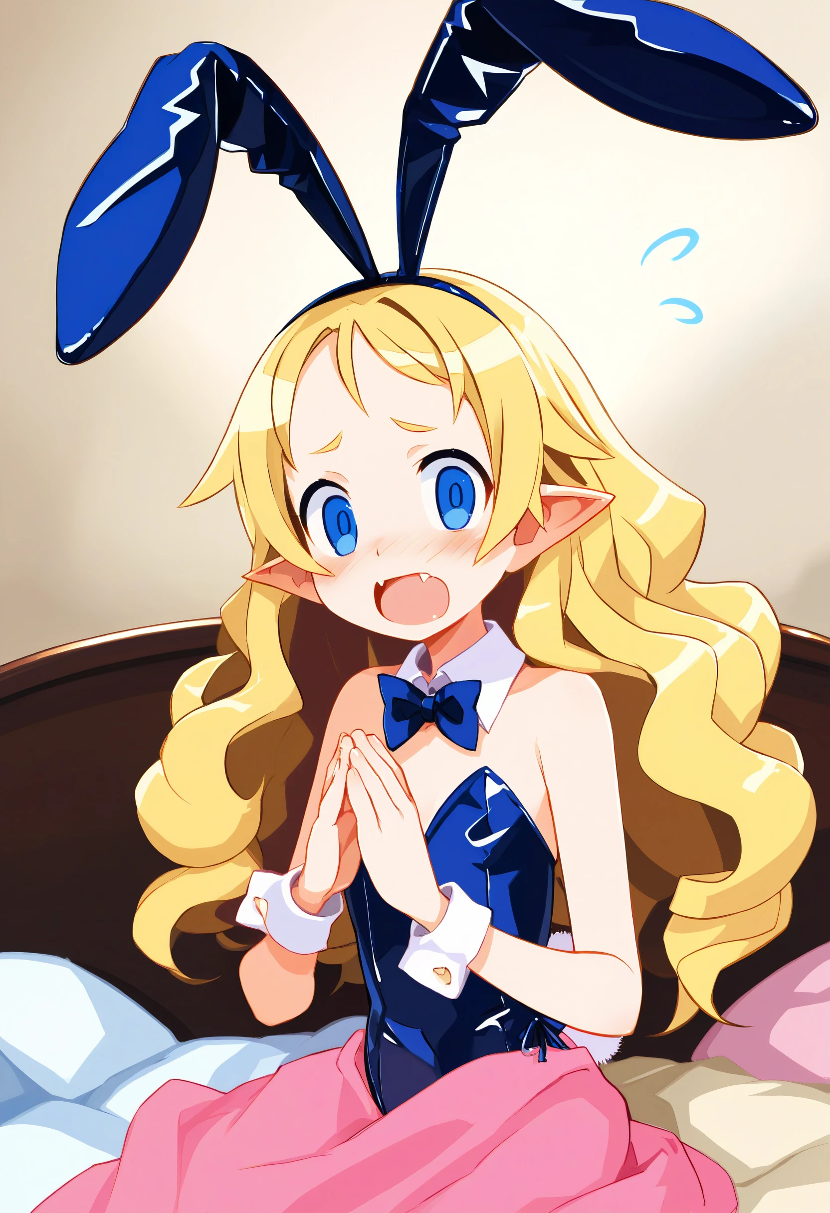 Browsing Caution,,(1 cute guy),Sweat,White Breath,Pokémon,Lillie,Penis in the crotch,sit,Large areola,Small breasts,Bunny costume1 person,blonde low twintails,Bed,Dark Room,Blowjob,A view from above,(Yoda)