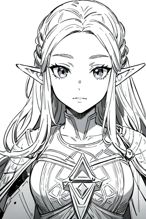 masterpiece, best quality, anime lineart, Zelda