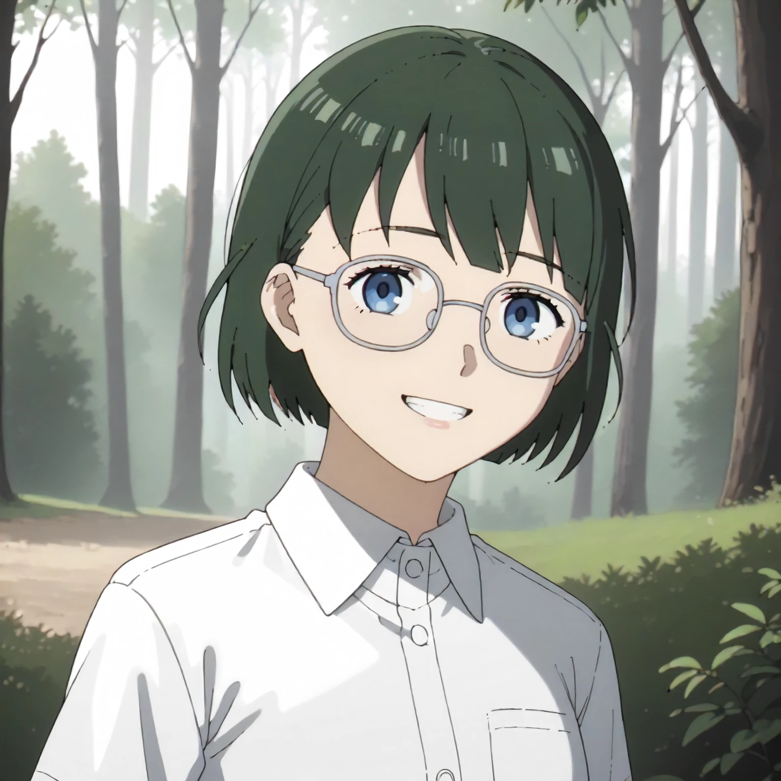 <lora:FBJE_receptionisXLpony001>,
outdoors,nature,
smile,
solo,
receptionis,1girl,green hair,short hair,blue eyes,eyewear,
white shirt,collared_shirt,
standing,