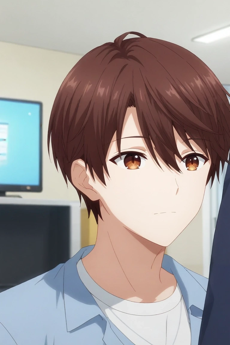 score_9, score_8_up, score_7_up, , rating_safe, intricate details, semi-realistic, , depth of field, 1boy, solo, male focus, <lora:yuuta_kadowaki_pony:0.74>, yuuta_kadowaki, brown hair, brown eyes, short hair, bangs, hair between eyes, straight-on, bedroom, computer monitor, indoors, holding weapon, happy, cop costume, <lora:sdxl_lightning_8step_lora:1>