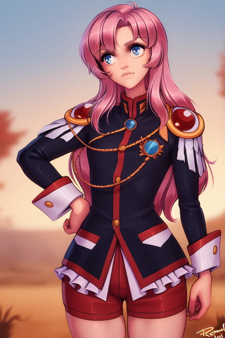 score_9, score_8_up, score_7_up, BREAK, 1girl, solo, utena, black dress, short dress, long sleeves, red shorts, epaulettes, aiguillette, cowboy shot, by <Personalami><lora:EMS-453773-EMS:1.000000>, <lora:EMS-322220-EMS:1.000000>